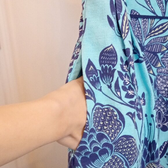 Lands' End Blue Floral Knee-Length Dress - Picture 5 of 9